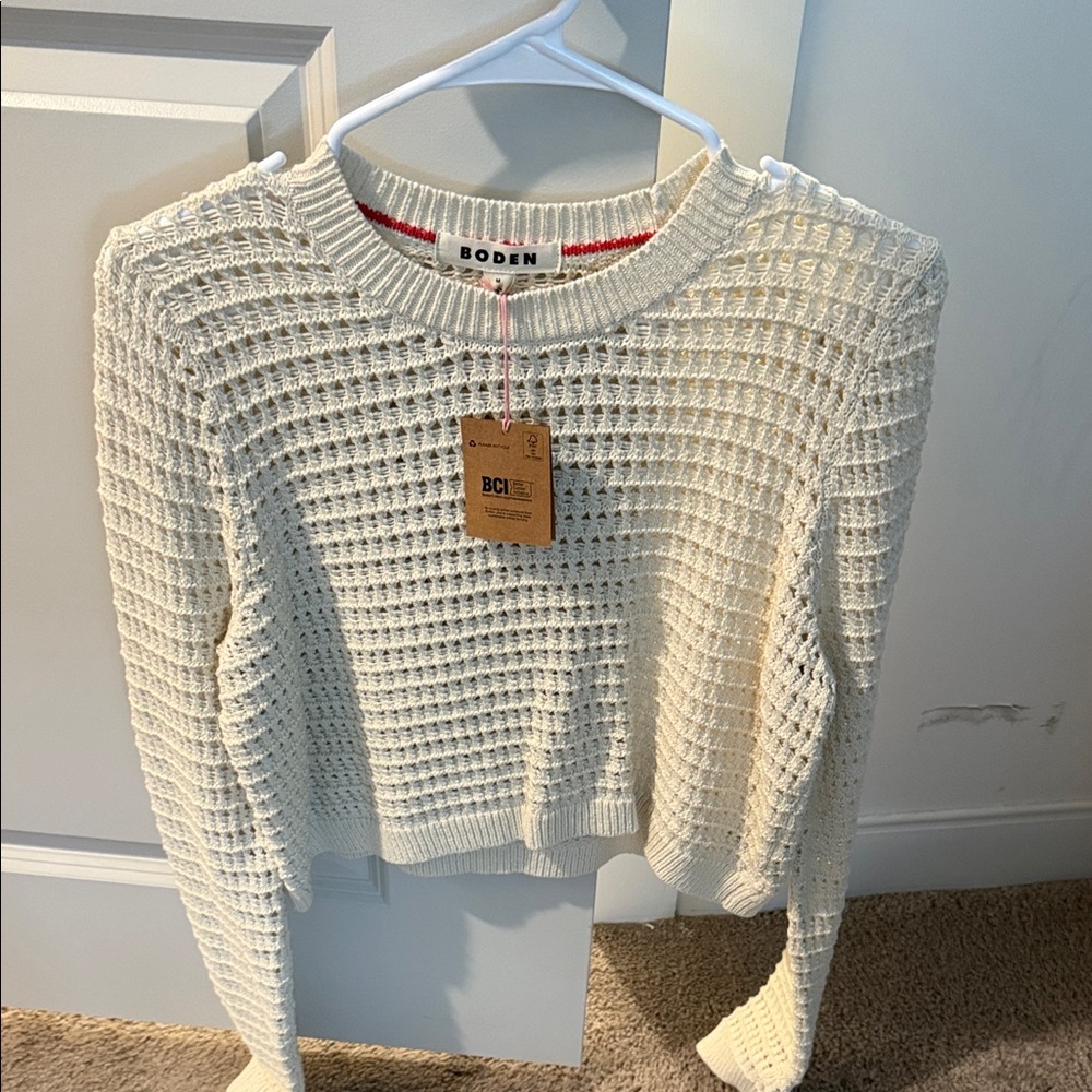 Boden Off-White Women's Crew Neck Sweater